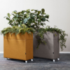 Plantenbak op wielen gestoffeerd