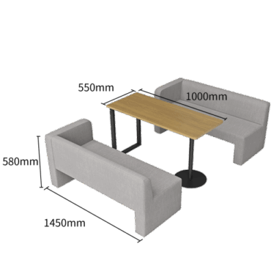 Vergadercabine Sofa afmetingen Bankje vergadercabine